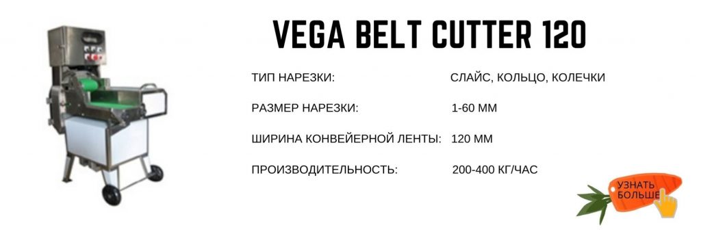 Vega Belt Cutter 120 промышленная овощерезка нарезка кубиками