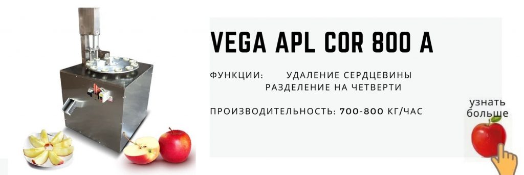 Машина Vega Apl cor 800 A удаление сердцевины яблока